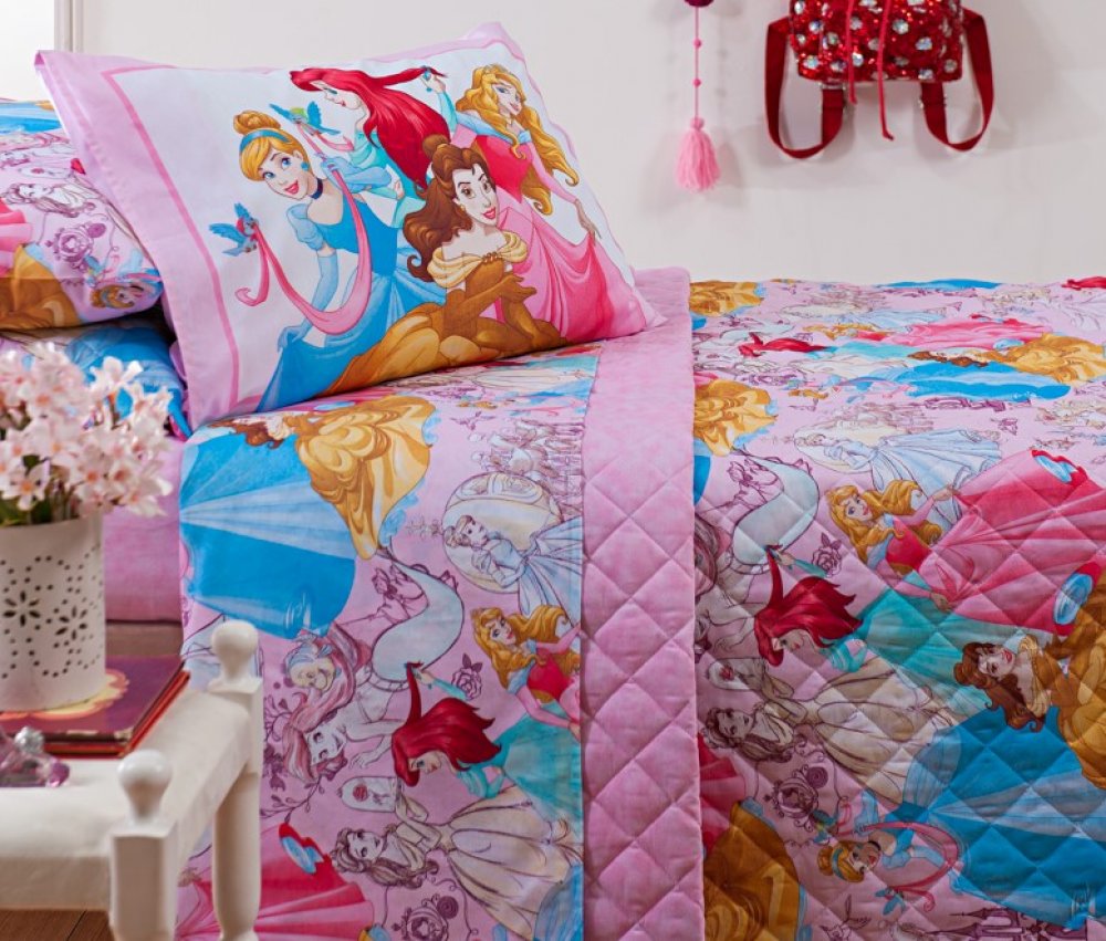 Jogo de Cama Solteiro 3 Peças Minnie/Princesas