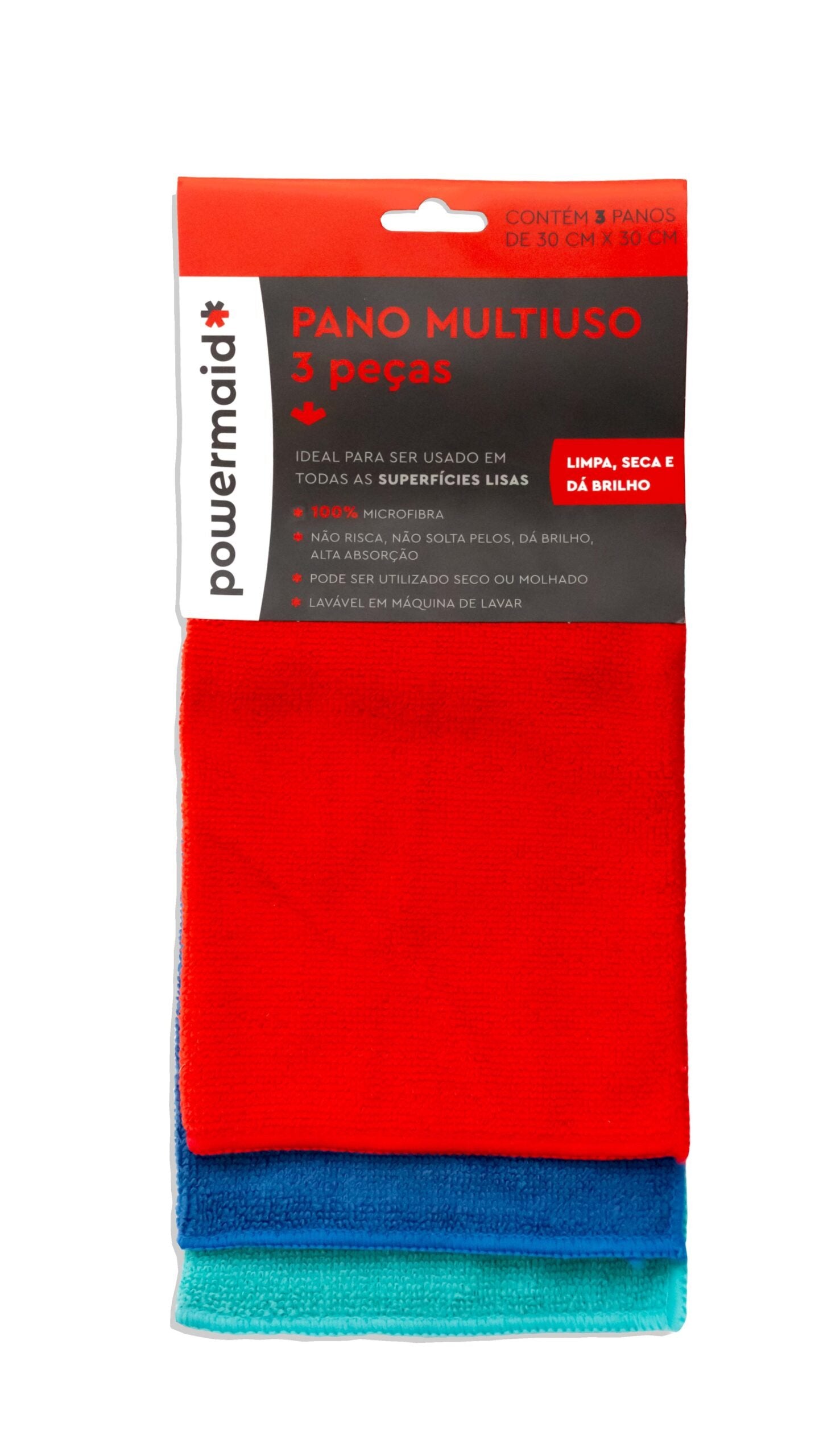 Kit Pano Multiuso Liso 3 Peças Sortido